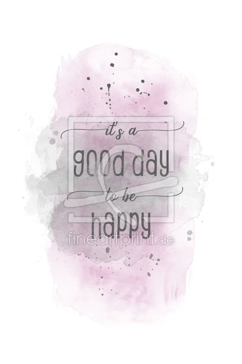 Bild-Nr.: 12014445 It is a good day to be happy - Aquarell rosa erstellt von Melanie Viola
