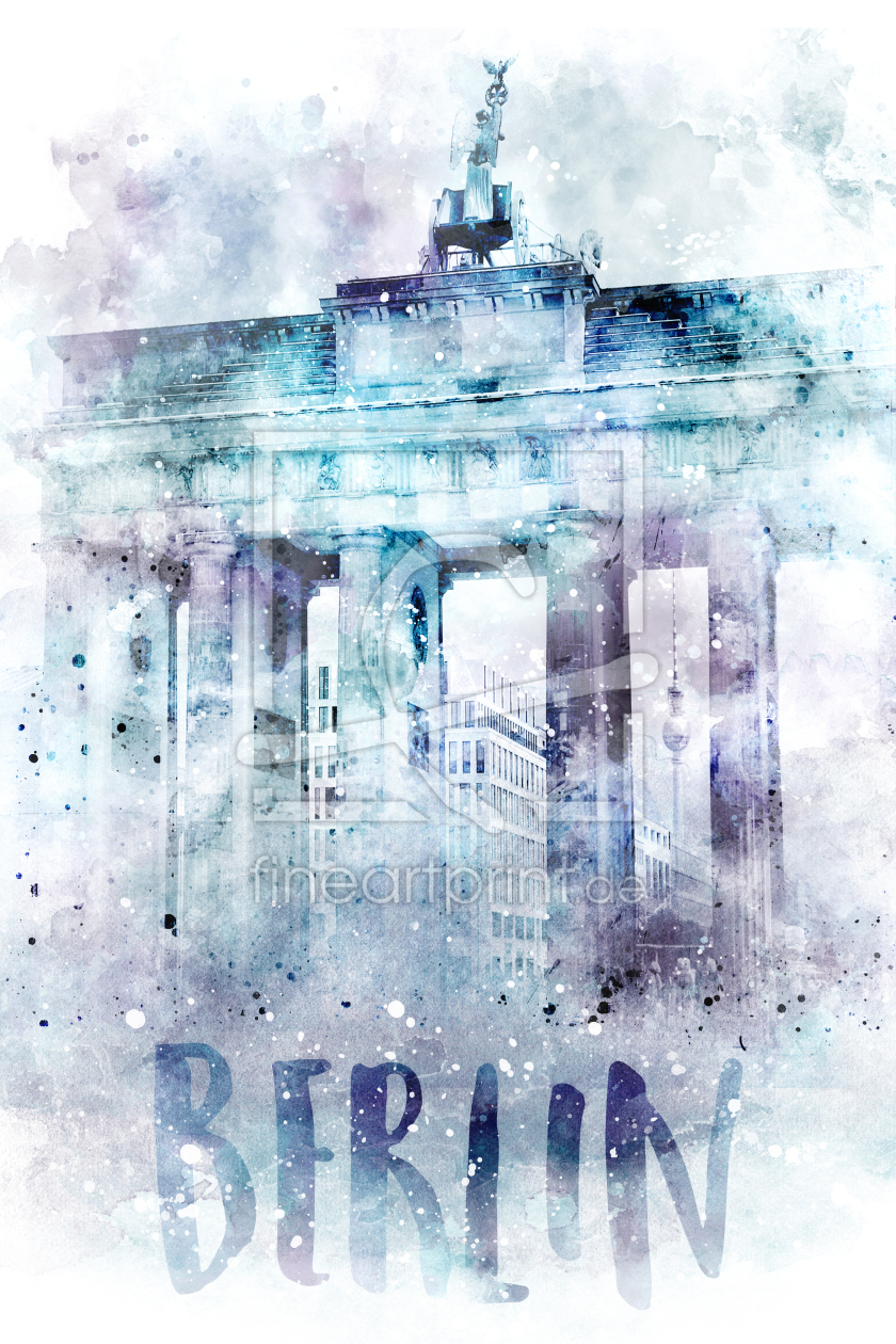 Bild-Nr.: 12019256 Moderne Kunst BERLIN Brandenburger Tor - Aquarell erstellt von Melanie Viola