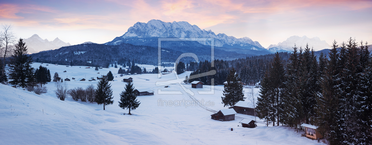 Bild-Nr.: 12035453 Winter Abendstimmung Buckelwiesen bei Krün erstellt von SusaZoom