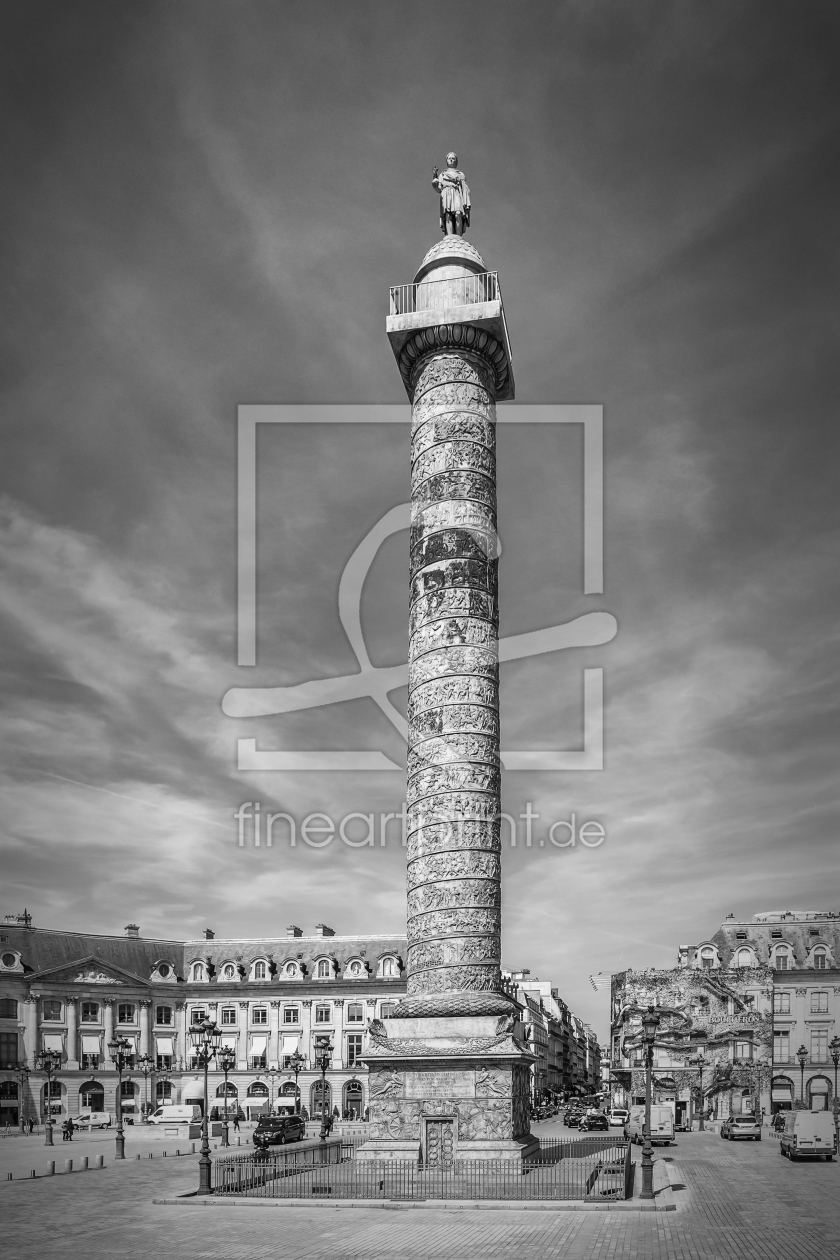 Bild-Nr.: 12035483 PARIS Place Vendome mit Siegessäule - Monochrom erstellt von Melanie Viola