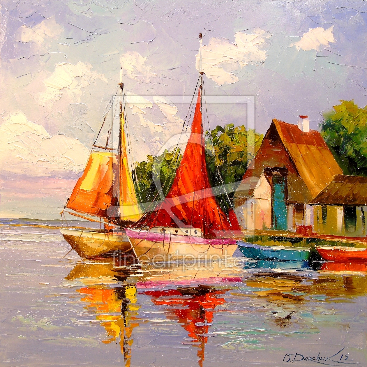Bild-Nr.: 12038632 Sailboats near the shore erstellt von olha darchuk