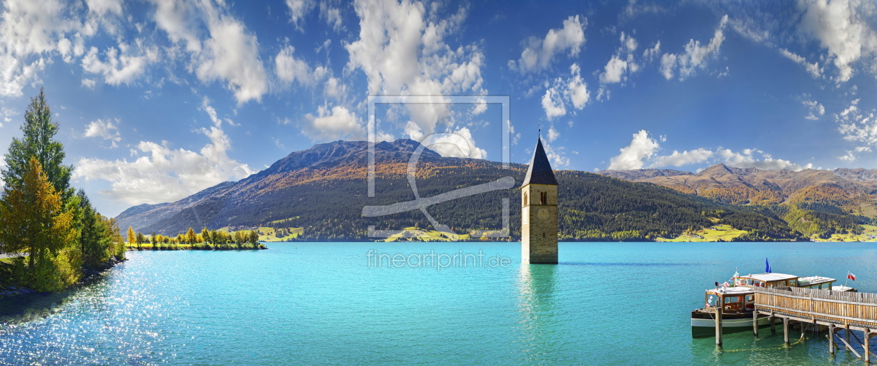 Bild-Nr.: 12046978 Kirchturm im Reschensee erstellt von Rucker
