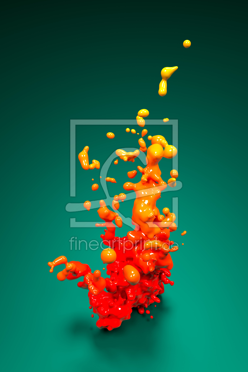 Bild-Nr.: 12047860 Bunte Spritzer Orange und Rot auf Grün erstellt von dresdner