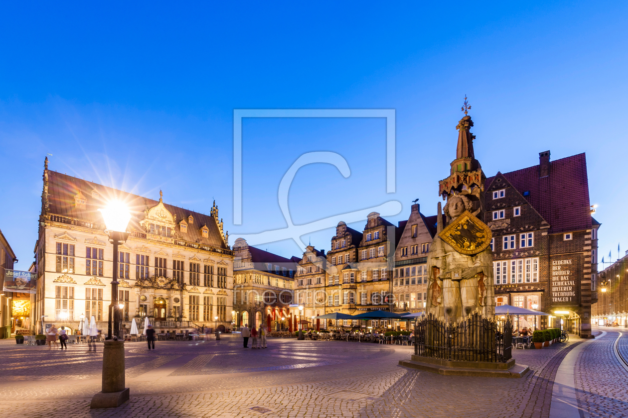 Bild-Nr.: 12055543 Marktplatz in Bremen bei Nacht erstellt von dieterich