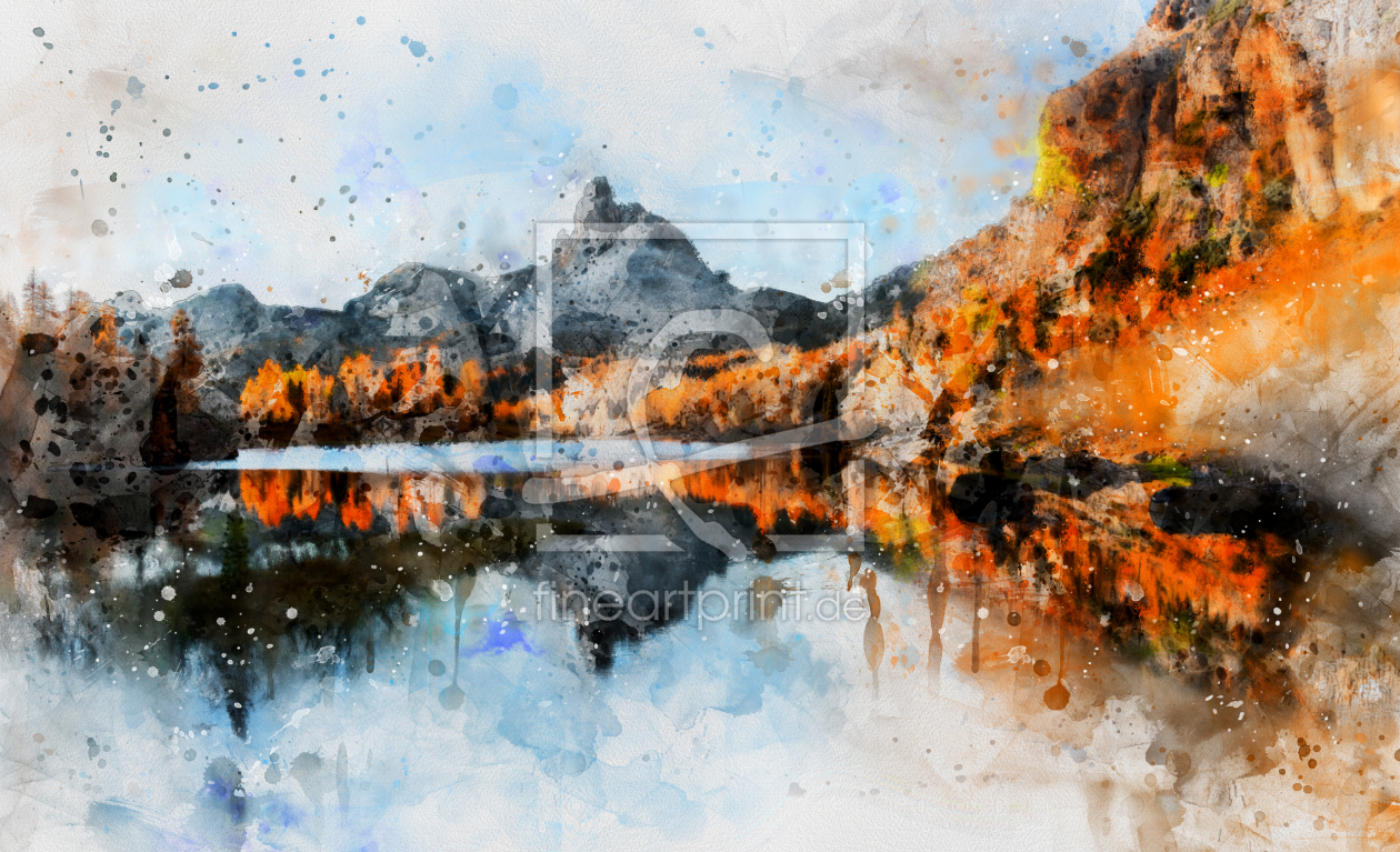 Bild-Nr.: 12056139 Federa Lake erstellt von Graphitone