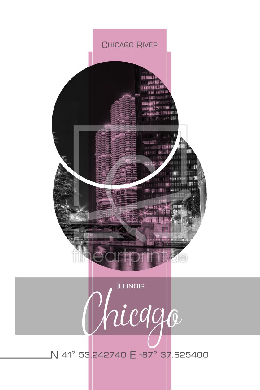 Bild-Nr.: 12061869 Poster Kunst CHICAGO River erstellt von Melanie Viola