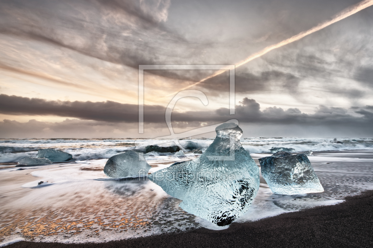 Bild-Nr.: 12065009 Island - Eisblöcke am Strand erstellt von lichtjahr21