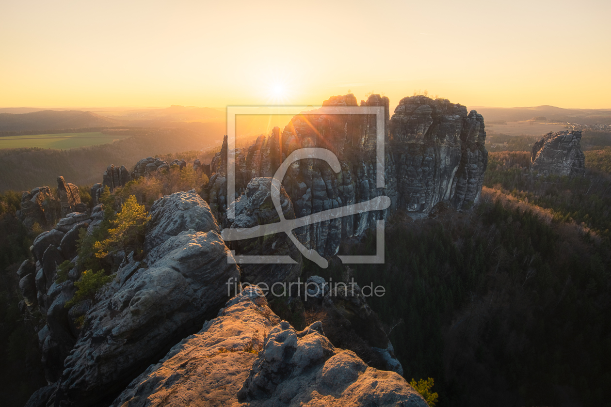 Bild-Nr.: 12075300 Schrammsteine bei Sonnenuntergang erstellt von Thomas Franke