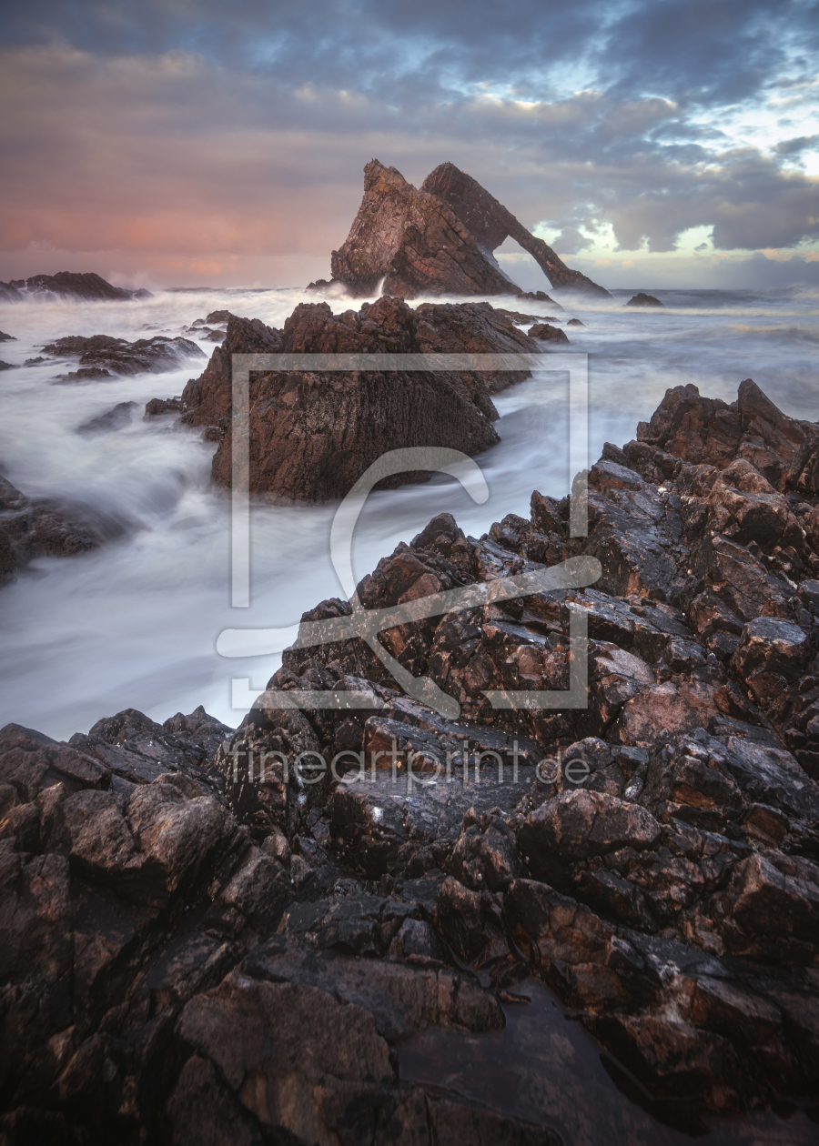 Bild-Nr.: 12086375 Schottland Bow Fiddle Rock Sonnenuntergang erstellt von Jean Claude Castor