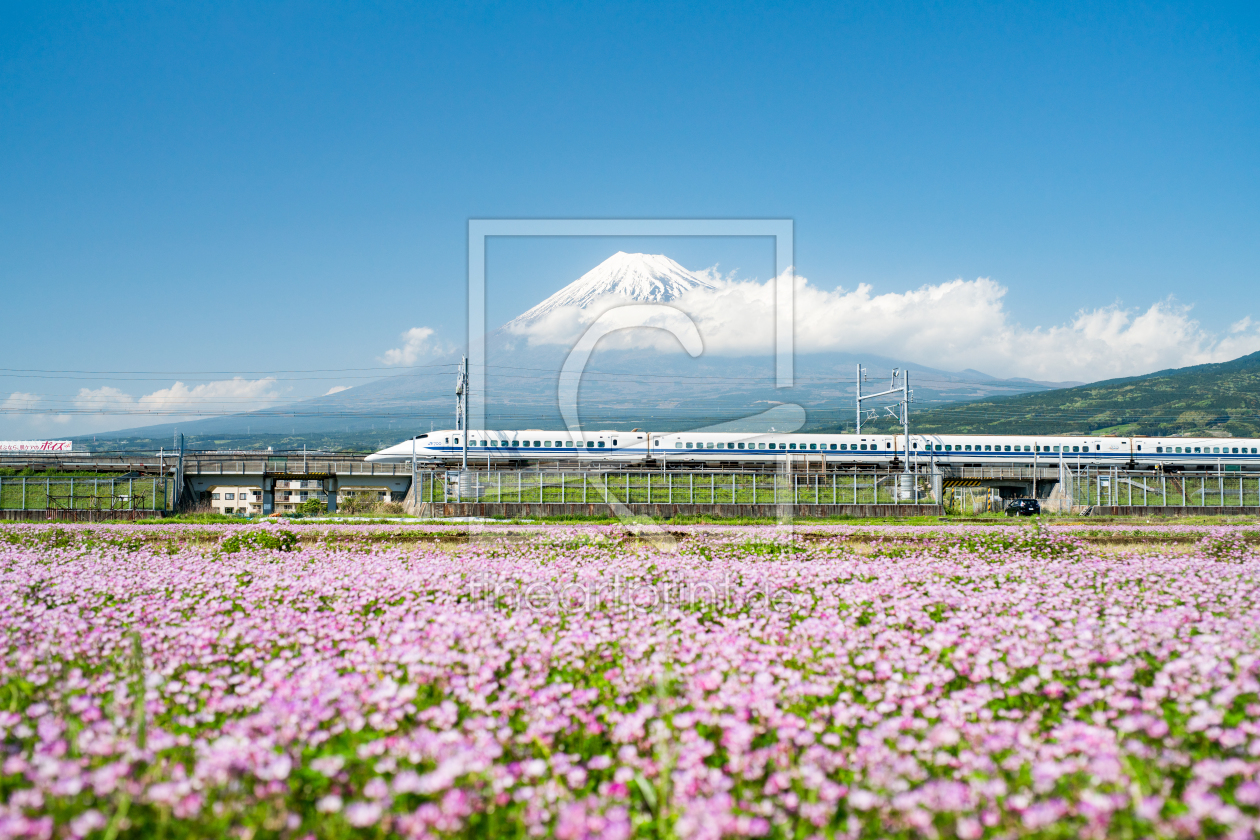 Bild-Nr.: 12088874 Japanischer Shinkansen Zug vor dem Berg Fuji erstellt von eyetronic