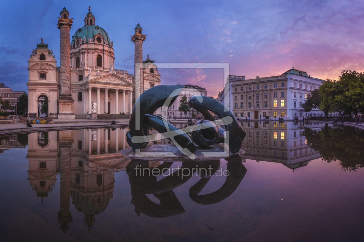 Bild-Nr.: 12097127 Wien Karlskirche zum Sonnenuntergang erstellt von Jean Claude Castor