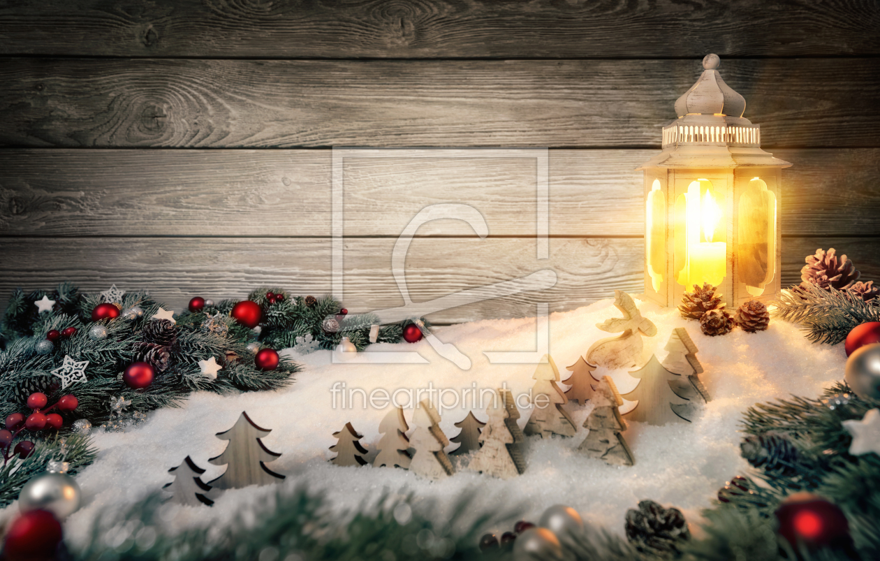 Bild-Nr.: 12106998 Laterne auf Schnee zu Advents- und Weihnachtszeit erstellt von Smileus