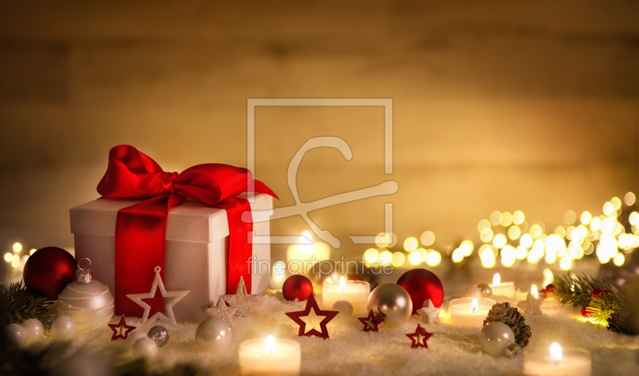 Bild-Nr.: 12106999 Weihnachtlicher Hintergrund mit Geschenk und Band erstellt von Smileus