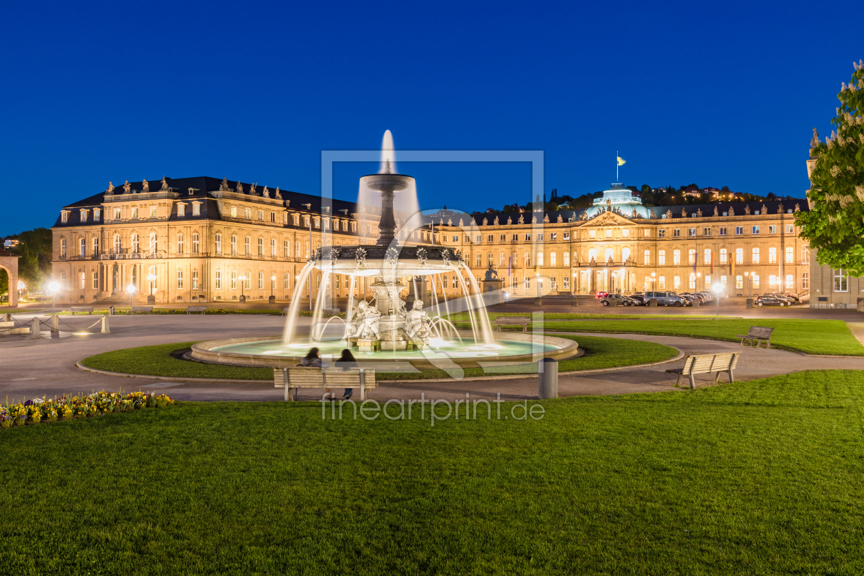 Bild-Nr.: 12111585 Neues Schloss am Schloßplatz in Stuttgart am Abend erstellt von dieterich