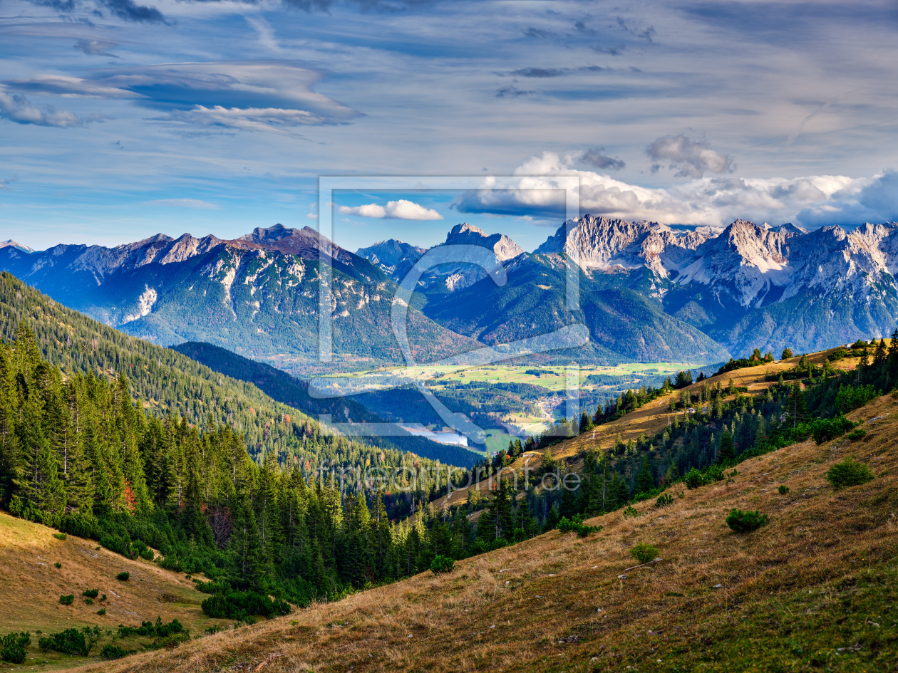 Bild-Nr.: 12116636 Blick auf die Alpen vom Wank erstellt von Wolfgang Zwanzger