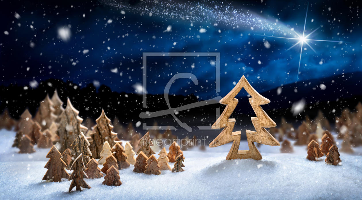 Bild-Nr.: 12124407 Landschaft aus Holzdekoration im Schnee erstellt von Smileus