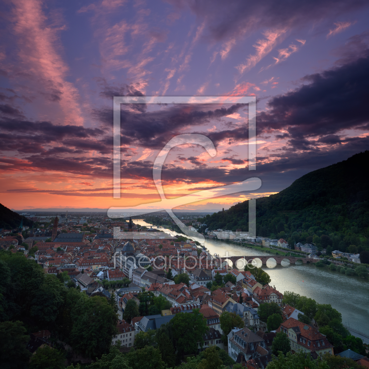 Bild-Nr.: 12191444 Sonnenuntergang über der Heidelberger Altstadt erstellt von Smileus
