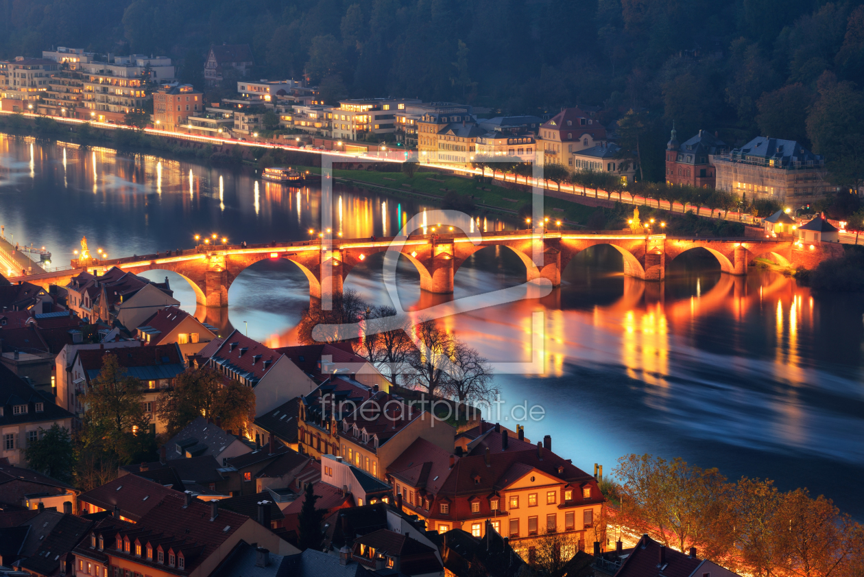 Bild-Nr.: 12220655 Alte Brücke in Heidelberg bei Nacht erstellt von Smileus