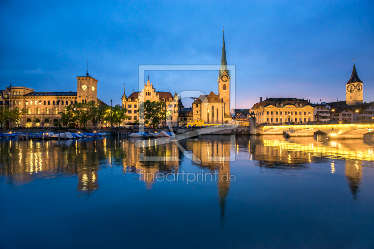 Bild-Nr.: 12239693 Zürich Stadtansicht bei Nacht erstellt von eyetronic