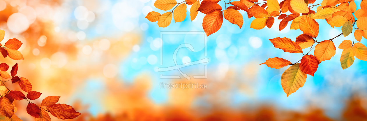 Bild-Nr.: 12260359 Herbstlicher Hintergrund in blau und elb erstellt von Smileus