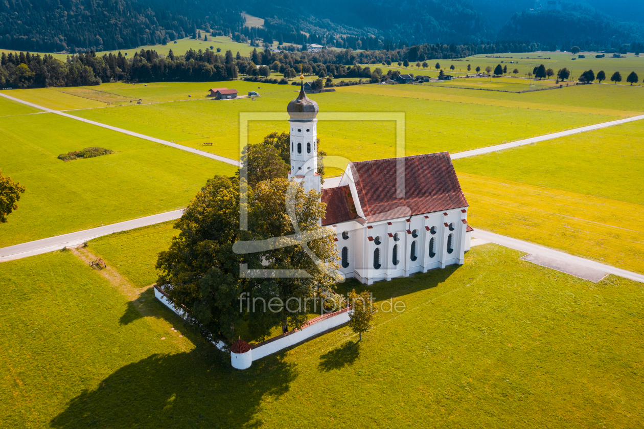 Bild-Nr.: 12270597 Luftaufnahme der Kirche St Coloman bei Schwangau erstellt von raphotography88