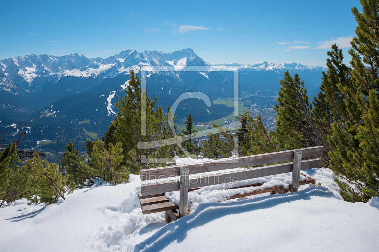 Bild-Nr.: 12273059 Aussichtsbank am Wank Winterlandschaft Bayern erstellt von SusaZoom