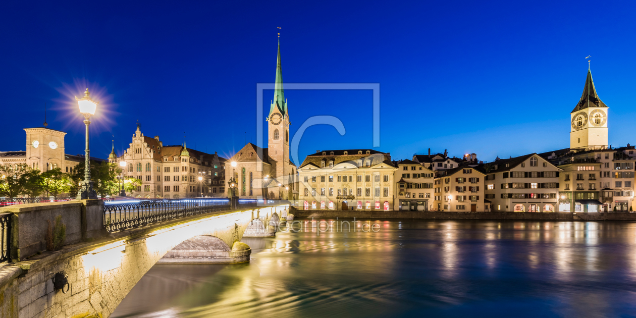 Bild-Nr.: 12277502 Altstadt von Zürich bei Nacht erstellt von dieterich