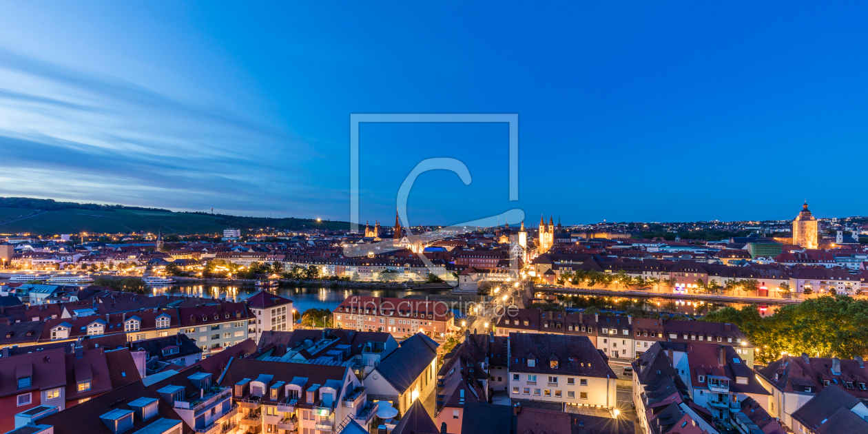 Bild-Nr.: 12279511 Panorama Würzburg in Franken bei Nacht erstellt von dieterich