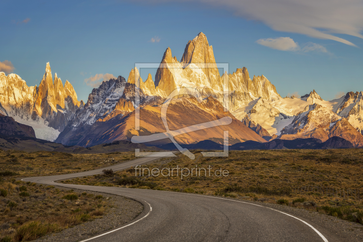 Bild-Nr.: 12294841 Road to El Chalten mit Fitz Roy bei Sonnenaufgang erstellt von Dieter Dieter Meyrl