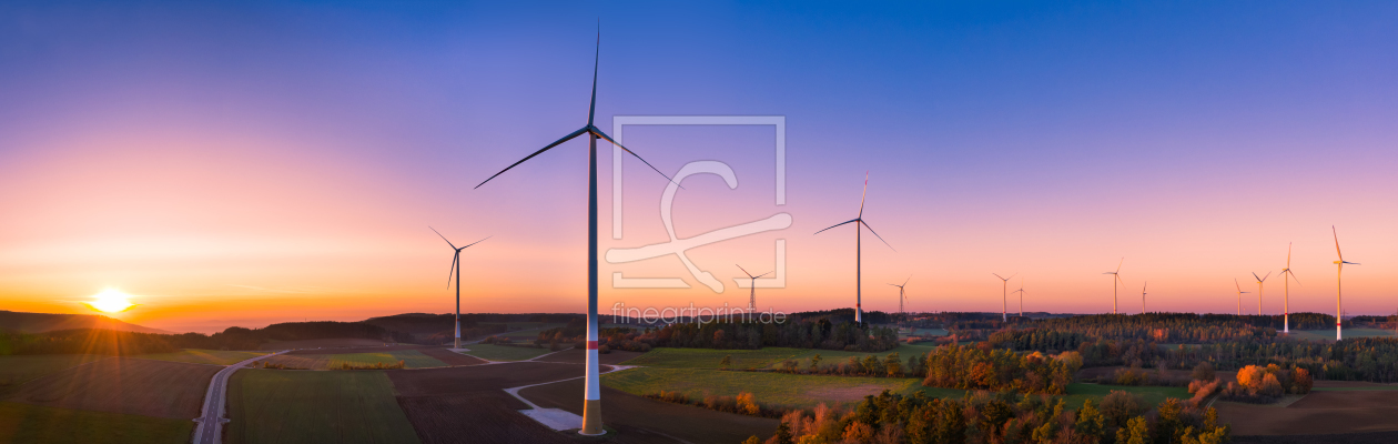 Bild-Nr.: 12327130 Sonnenuntergang über Windrädern im Herbst erstellt von raphotography88