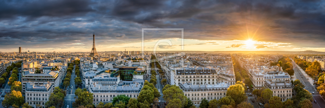 Bild-Nr.: 12345342 Skyline von Paris bei Sonnenuntergang erstellt von eyetronic