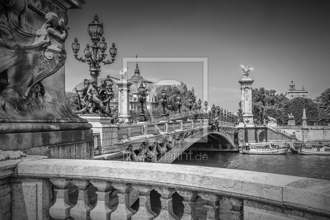 Bild-Nr.: 12368935 PARIS Pont Alexandre III Monochrom erstellt von Melanie Viola