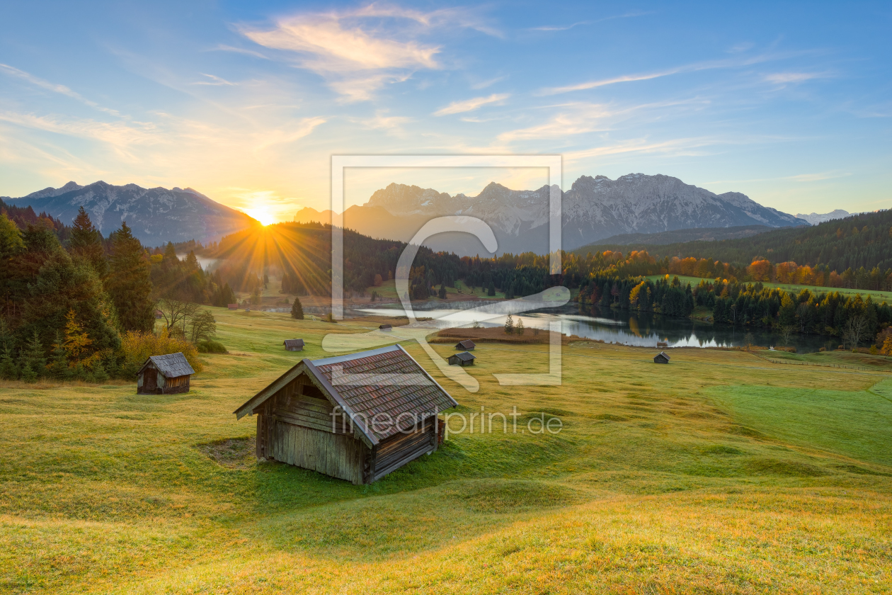 Bild-Nr.: 12394193 Sonnenaufgang am Geroldsee in Bayern erstellt von Michael Valjak