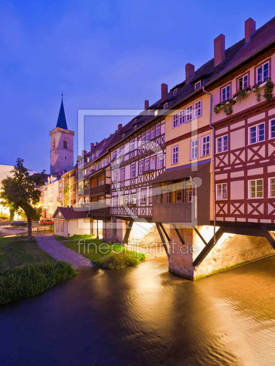 Bild-Nr.: 12396153 Krämerbrücke in Erfurt am Abend erstellt von dieterich
