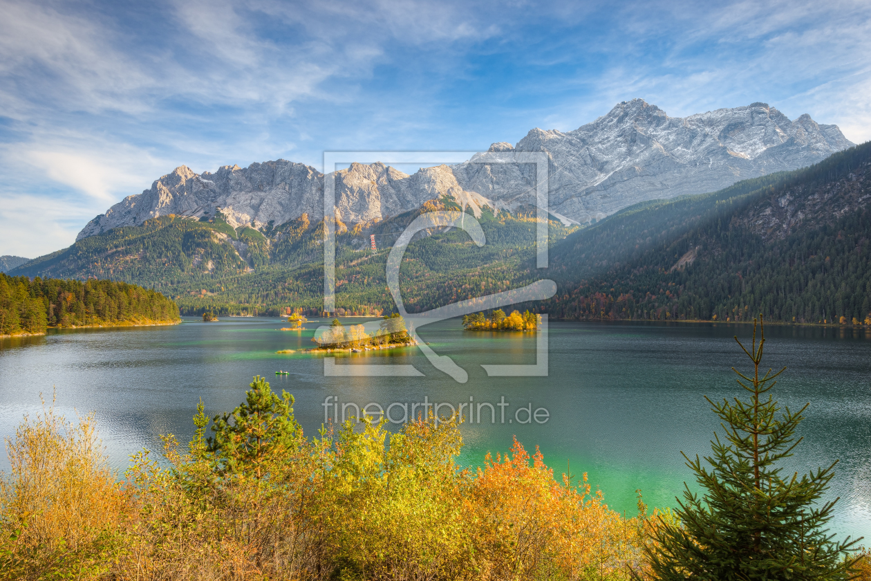 Bild-Nr.: 12408767 Herbsttag am Eibsee mit Blick zur Zugspitze erstellt von Michael Valjak