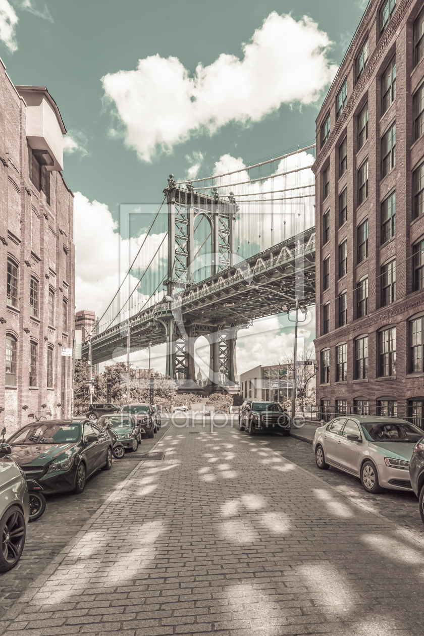 Bild-Nr.: 12409742 NYC Manhattan Bridge - urbaner Vintage-Stil erstellt von Melanie Viola