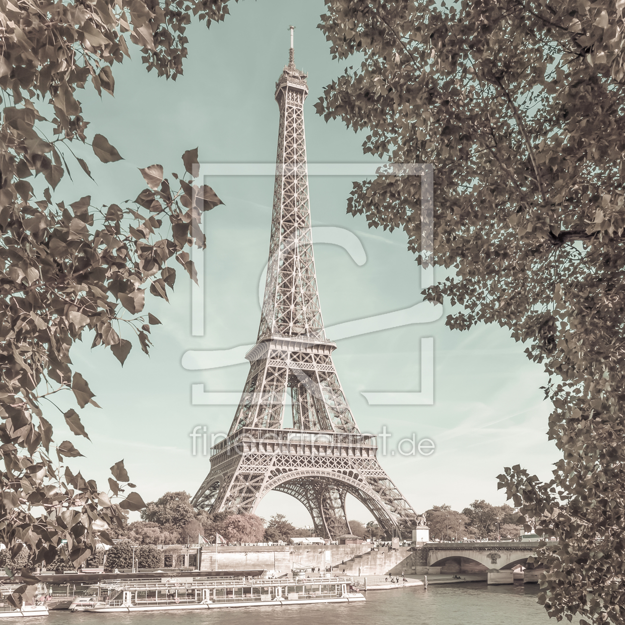 Bild-Nr.: 12415933 PARIS Eiffelturm und Seine - urbaner Vintage-Stil erstellt von Melanie Viola
