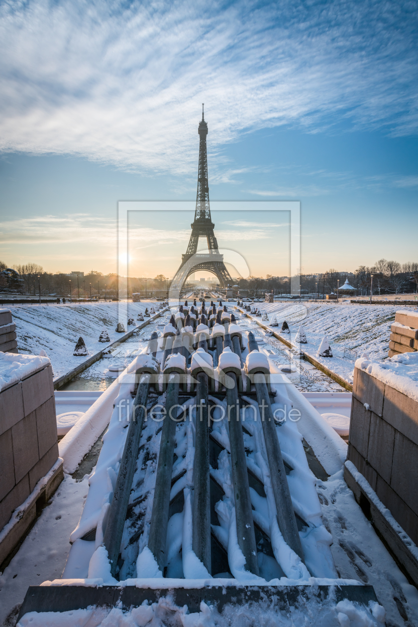 Bild-Nr.: 12423713 Jardins du Trocadero und Eiffelturm im Winter erstellt von eyetronic