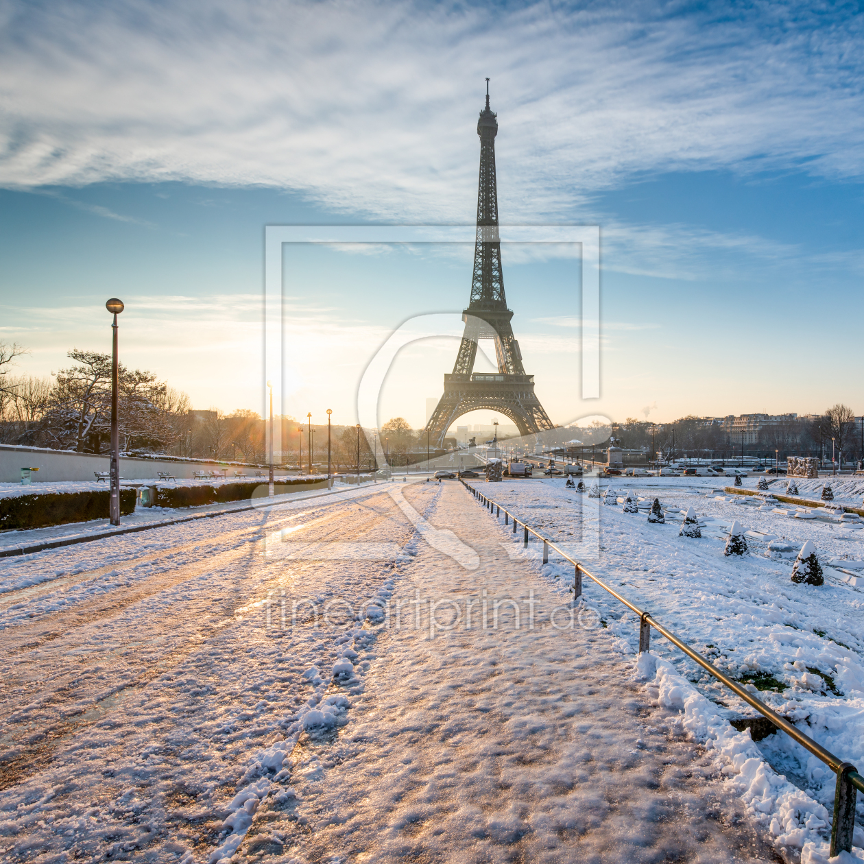 Bild-Nr.: 12423723 Sonnenaufgang am Eiffelturm im Winter erstellt von eyetronic