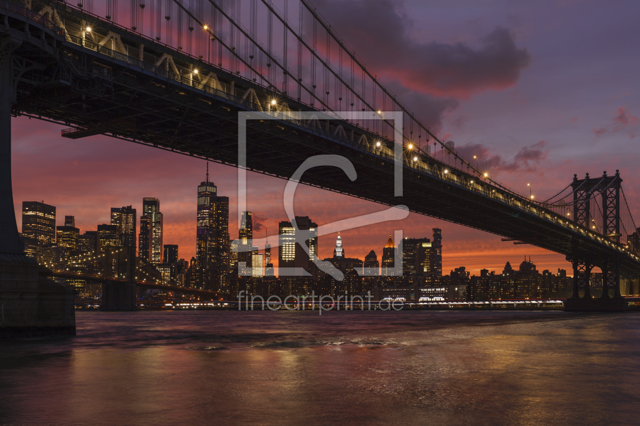 Bild-Nr.: 12424162 Skyline von Manhattan und  Manhattan Bridge  bei S erstellt von KundenNr-360966