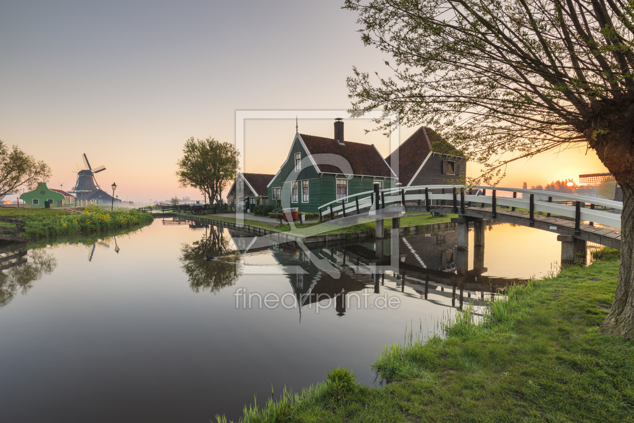 Bild-Nr.: 12424174 Freilichtmuseum Zaanse Schans bei Sonnenaufgang erstellt von KundenNr-360966