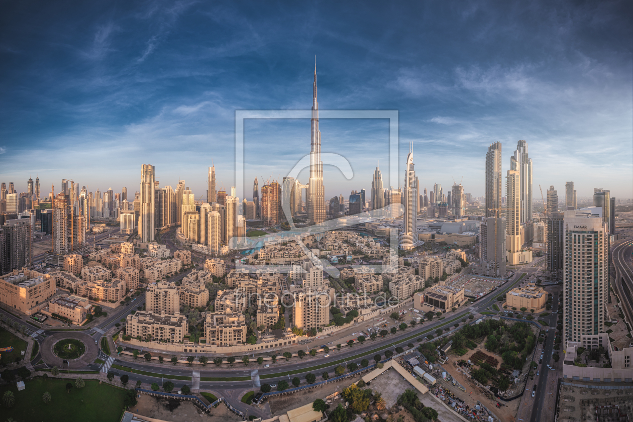 Bild-Nr.: 12430566 Dubai Skyline Panorama zum Sonnenaufgang erstellt von Jean Claude Castor