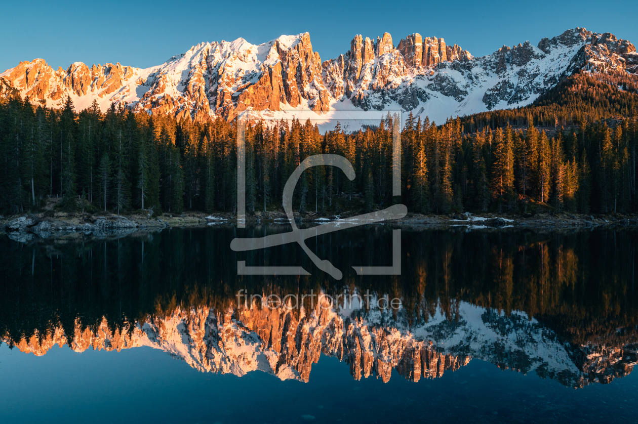 Bild-Nr.: 12451515 Sonnenuntergang am Karersee erstellt von sebileiste