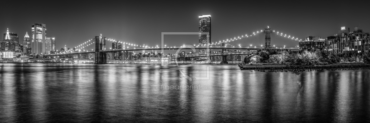 Bild-Nr.: 12525747 Brooklyn Bridge Panorama in schwarzweiß erstellt von eyetronic