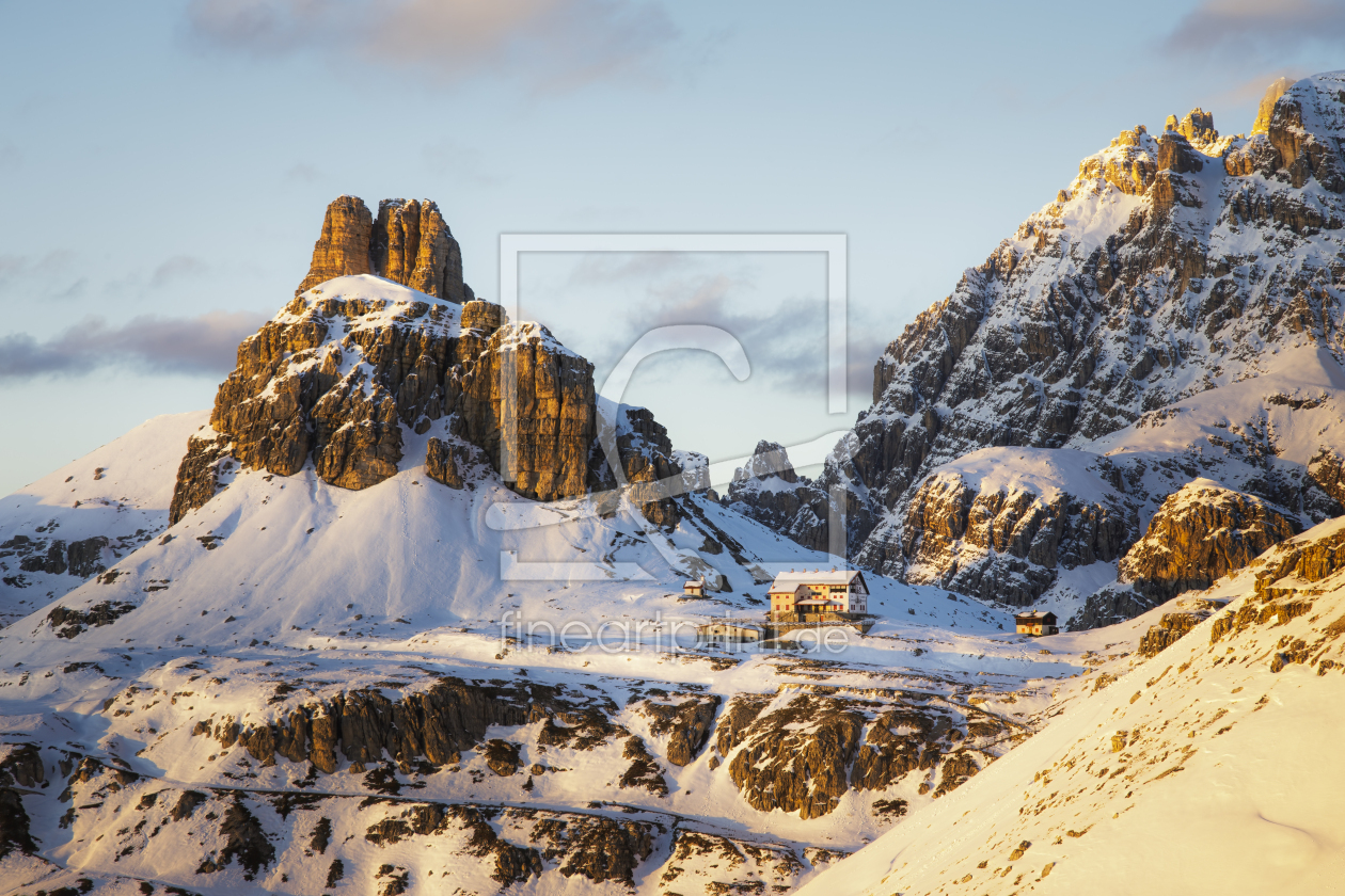 Bild-Nr.: 12541335 Dreizinnenhütte im Schnee erstellt von Daniela Beyer