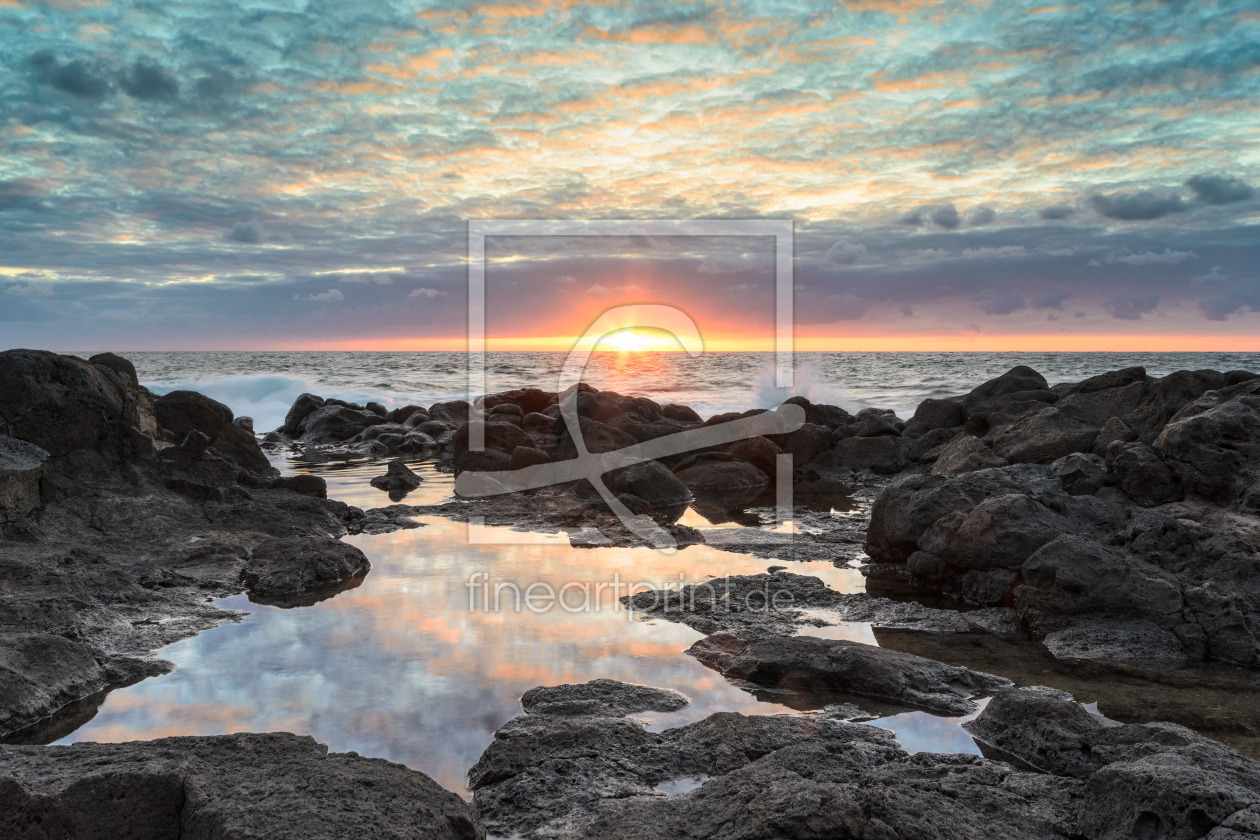 Bild-Nr.: 12554319 Sonnenuntergang am Meer in Bajamar auf Teneriffa erstellt von Michael Valjak