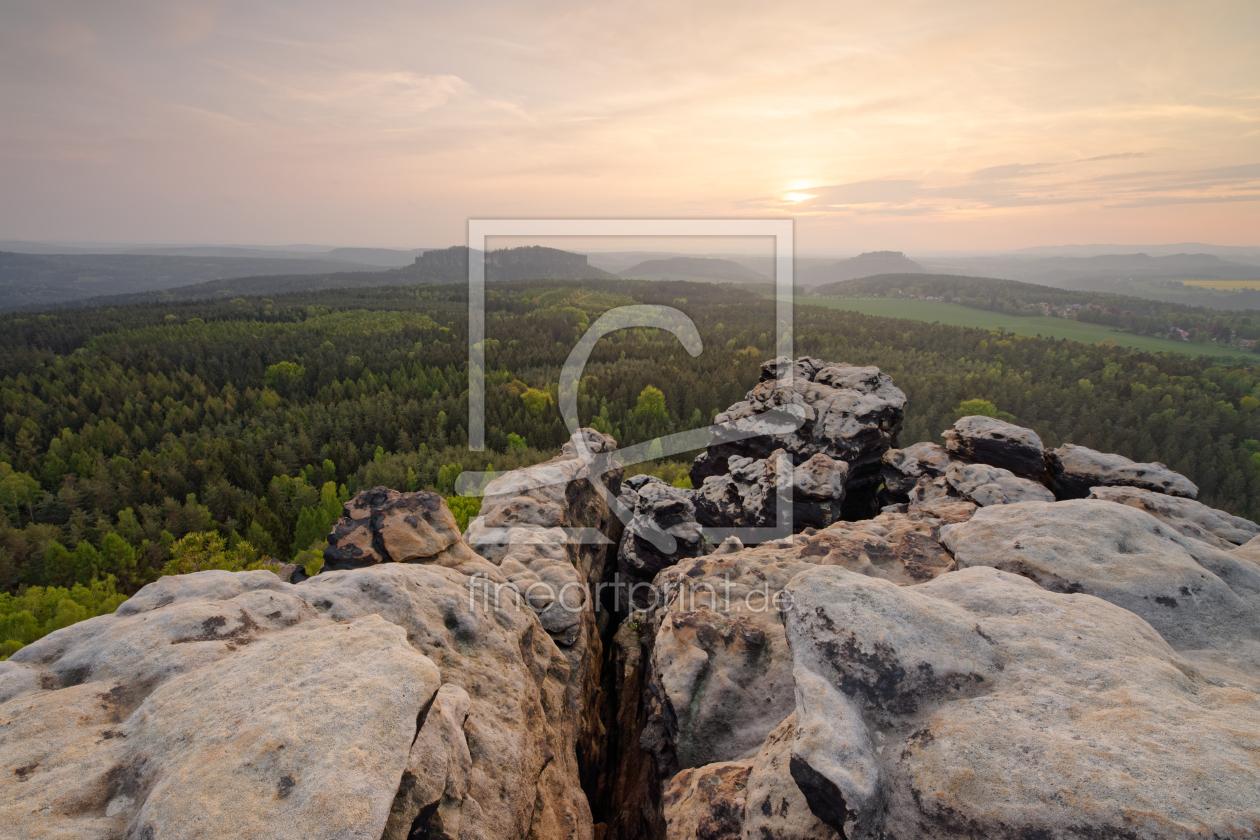 Bild-Nr.: 12554725 Elbsandsteingebirge im Abendlicht erstellt von lichtjahr21