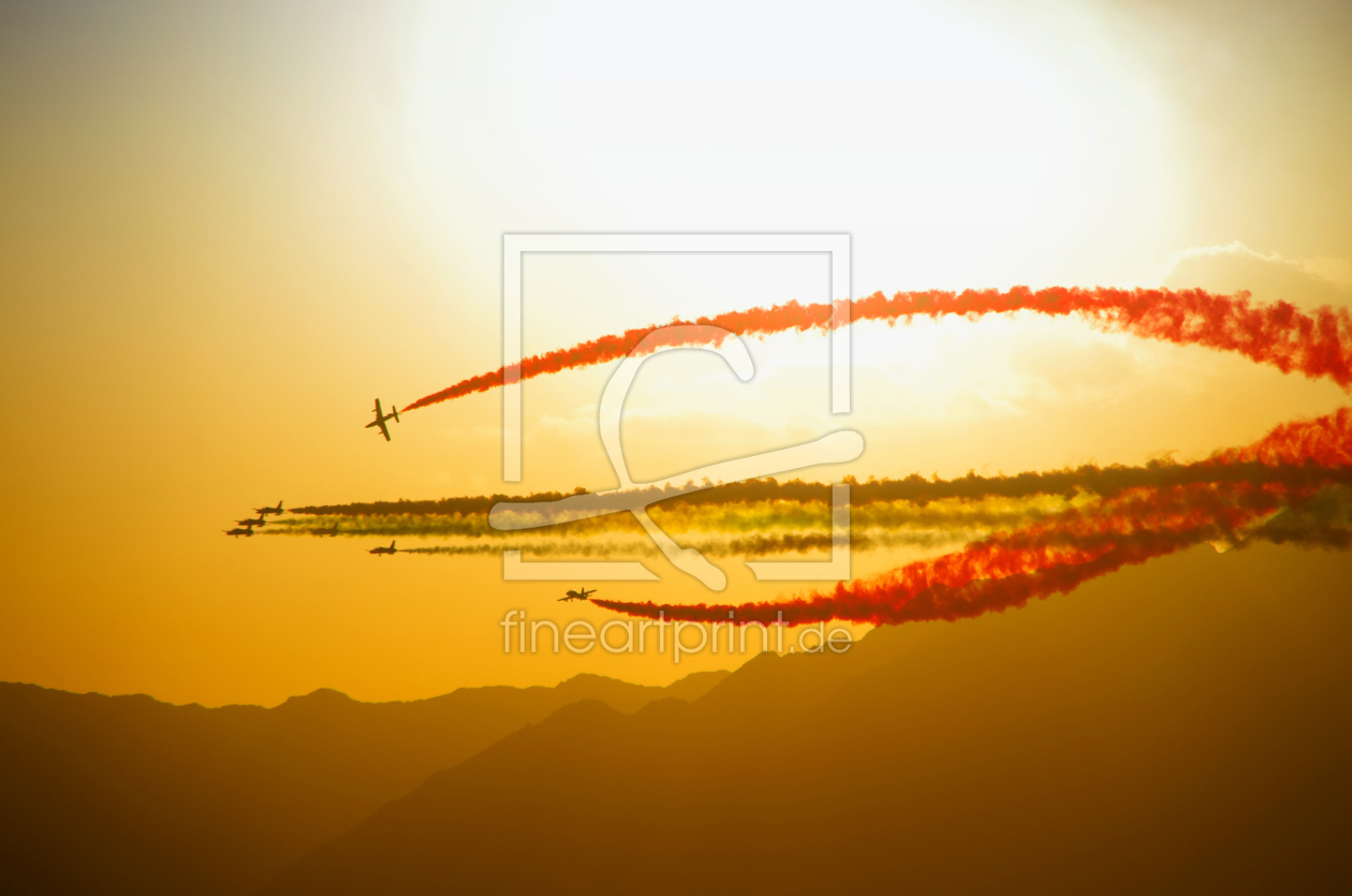 Bild-Nr.: 12576670 Flugzeugformation Sonnenuntergang erstellt von Ina  Penning