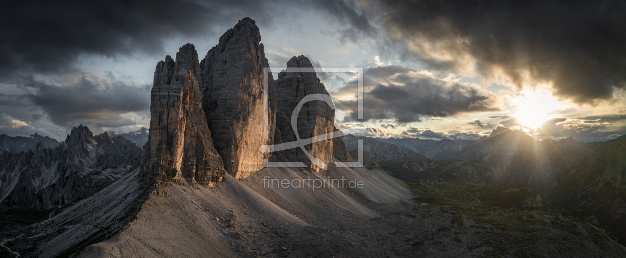 Bild-Nr.: 12584390 Panorama der Drei Zinnen bei Sonnenuntergang erstellt von BastianLinder