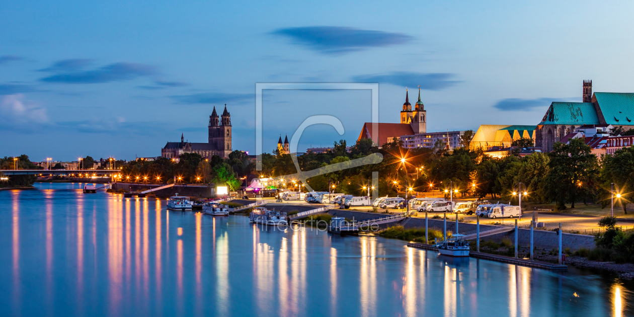 Bild-Nr.: 12607105 Skyline Magdeburg in der Blauen Stunde erstellt von dieterich